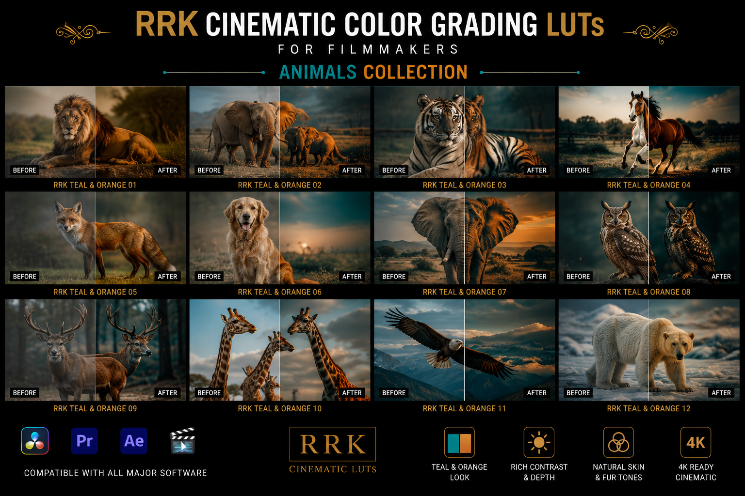 RRK Teal & Orange Cinematic Color Grading LUTs - Image 3