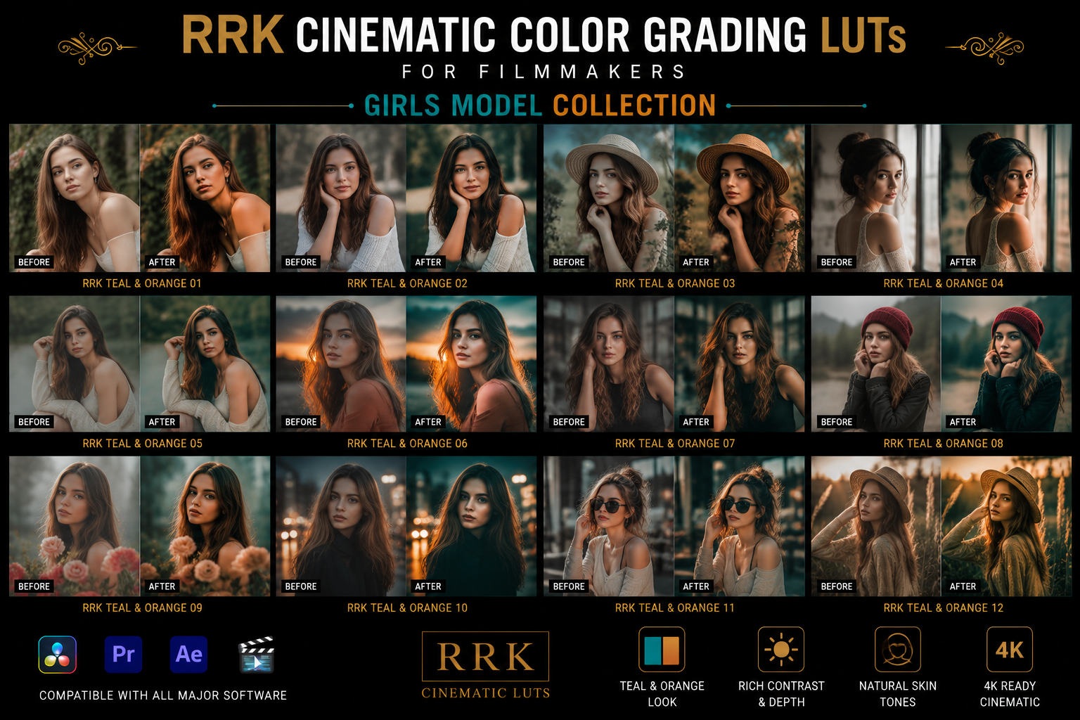 RRK Teal & Orange Cinematic Color Grading LUTs - Image 4